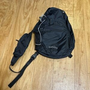 Eddie Bauer Stowaway 10 L Slingback Backpack Black Packable Hiking Travel